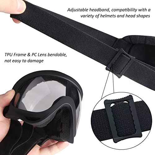 Motorcycle Goggles 2 Pack, Dirt Bike ATV Goggles Motocross Riding Racing Eyewear Off-Road MX Bike & Ski Goggles UV400 Anti-Fog Impact-Resistant Dustproof Goggle for Adult Youth Kids