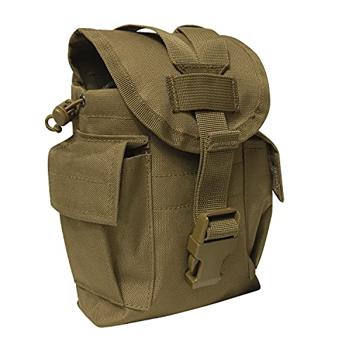 Rothco MOLLE II Canteen & Utility Pouch Coyote Brown - 1 Quart Compatible