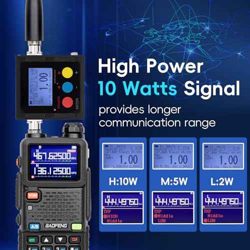 Ham Radio Baofeng Radio 5RM 10W Handheld Walkie Talkies Long Range for Adults, 999CH NOAA Emergency Weather Two Way Radio with 4Pack Rechargeable Battery for Survival Gear Hunting Camping-2 Pack