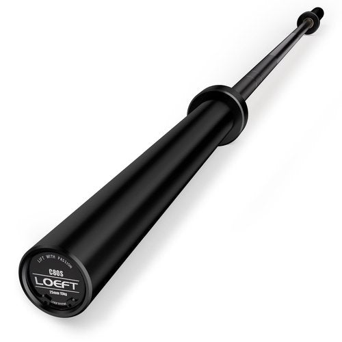 LOEFT 6ft Olympic Barbell, 15kg 25MM Women's Barbell for Weightlifting and Powerlifting, 1200 lbs Weight Capacity 190K PSI Weight Bar Fit 2" Weight Plates (Black)