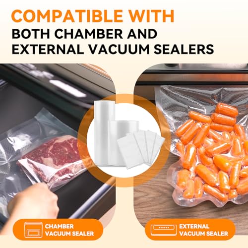 Vacuum Sealer Rolls 11x50 Inches - Pack of 6 for Food Storage & Sous Vide