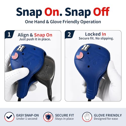 Black Snap-On Golf Headcover Set for Driver, Woods & Hybrid - 4 Pack