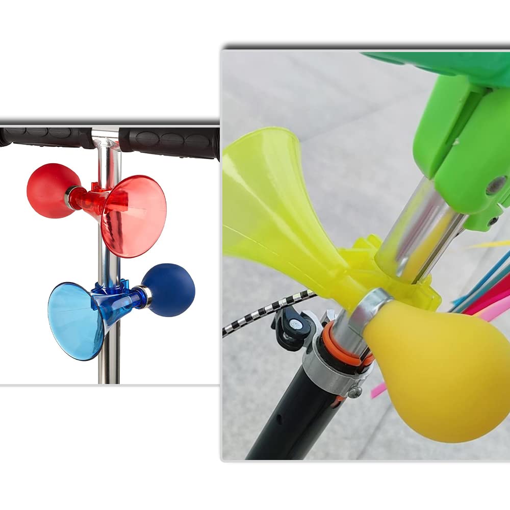 Ycnpeatt 3 Pcs Manually Bike Bugle Loudspeaker Siren Hooter Snail Air Horn Kids Bicycle Horn for Kids Children Bicycle Bike