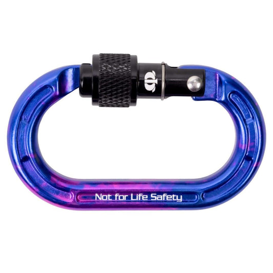 Omega Pacific Micro Raider – Mini Aluminum Keylock Screw-Lok Carabiner for Throwline, Gear Mounting, and Non-PPE Use – Oval Shape, 4kN Strength, Lightweight Accessory Connector - Ultra-Violet