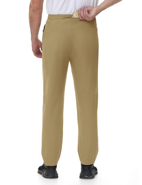 TBMPOY Men's Hiking Pants Lightweight Quick Dry Athletic Pants Stretch Casual Water Resistant Travel Pants 3 Zipper Pockets(KI,M) Khaki