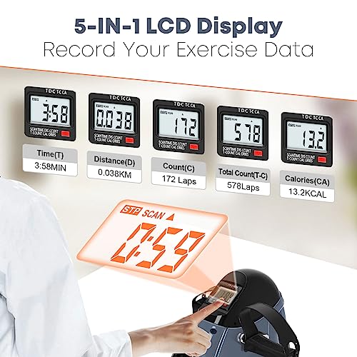 Gray Mini Exercise Bike for Under Desk Pedal Exerciser with LCD Screen
