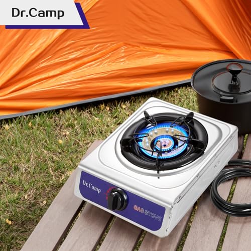 Portable Camping Stove 12000 BTU with Auto Ignition & Regulator