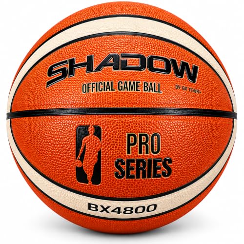 Basketball Shadow Pro Series BX4800 Size 7 GST Leather Orange & Cream with Pump