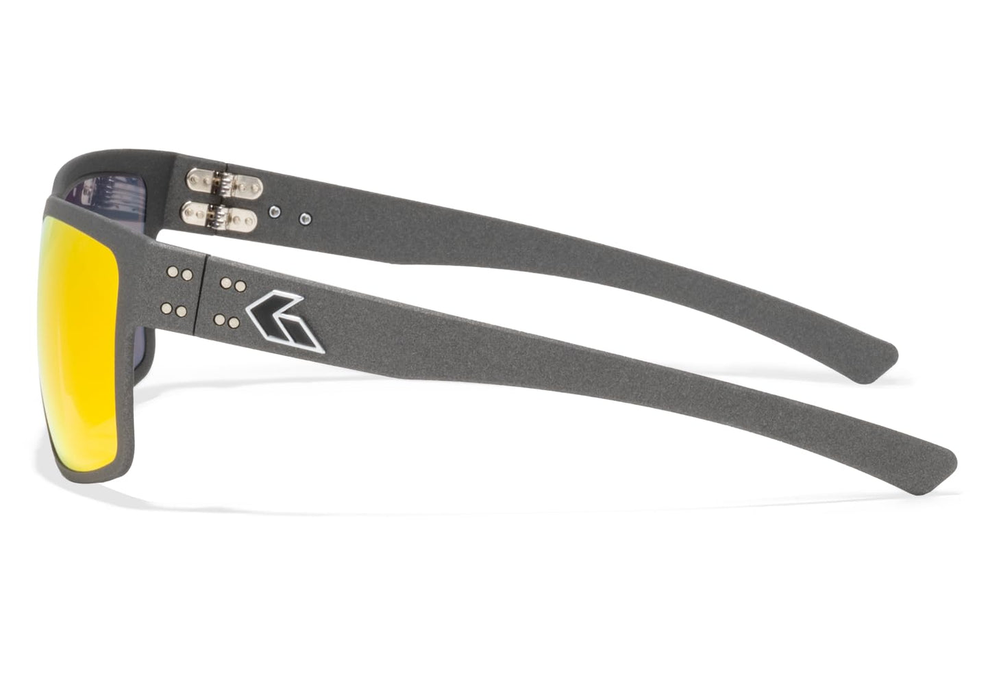 Gatorz Rig OPZ Polarized Hand Crafted Aluminum Sunglasses - Made in the USA (Graphite with Silver Logo/Sunburst Mirror OPZ Polarized) - GZ-14-179