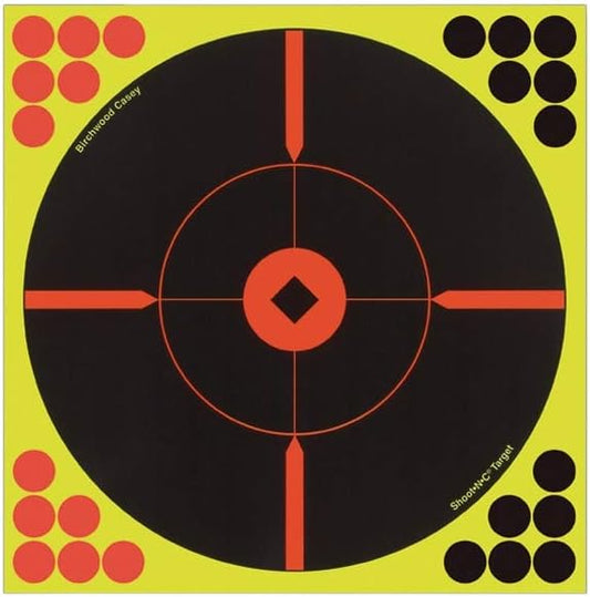 SHOOT-N-C 12 Inch Bullseye Targets - 5 Count Pack with 120 Pasters
