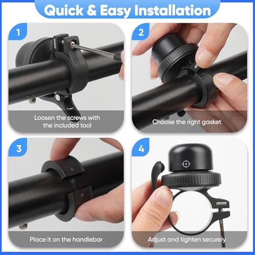 Anti-Theft Bike Bell with Bluetooth Tracker for iOS & Android - Black