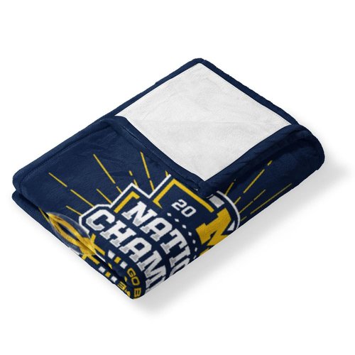 Northwest Michigan Wolverines 2023 National Champions Silk Touch Throw Blanket – 50 x 60 inches – Soft Plush College Football Fan Gear