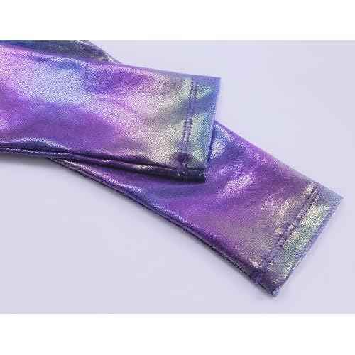 Gymnastics Leotard for Girls Long Sleeve Tumbling Outfit Sparkly Athletic Dance Bodysuit Size 2-12 Years Old