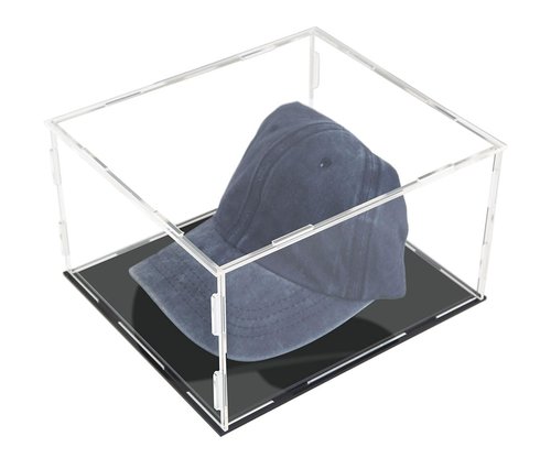 Hat Display Case Baseball Football Cap Display Case Stand Holder Clear Acrylic Box Square UV Protection Protection Storage Cover