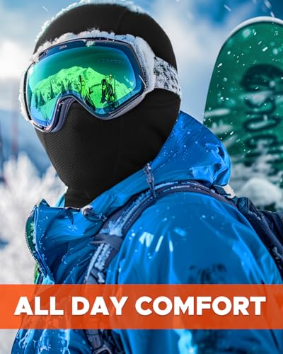 Gray Fleece Balaclava Face Ski Mask for Men Women - Winter Ski & Snowboard Cover