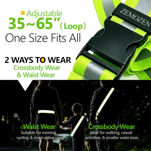 High Visibility Reflective Sash for Night Walking and Running Safety