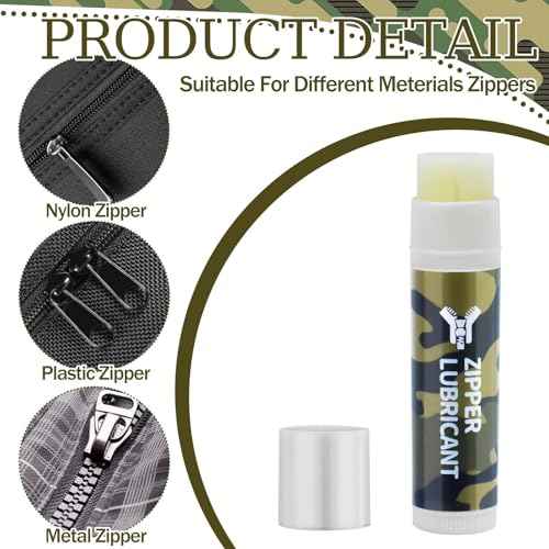 Hunting Zipper Wax Sticks Portable Snap Lubricant Sticks Camouflage Snap Stick Zipper Lubricant Zipper Lube for Hunting Clothing Backpacks Tents Wetsuits Drysuits