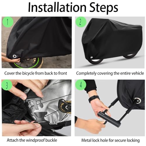 Bike Covers for 2 or 3 Bikes, [2024 Upgraded] 2XL Large Outdoor Waterproof Bicycle Covers with Lock Hole for Mountain Road Electric Bicycle Bikes