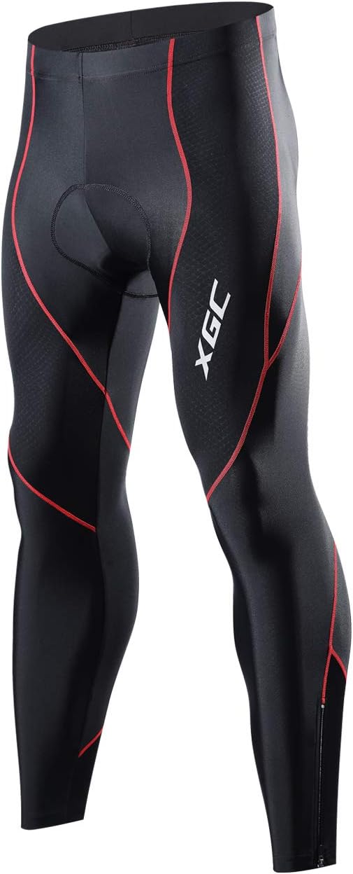 XGC Men's Long Cycling Pants Trousers Bike Pants Trousers Tights Legging with 4D Sponge Padded