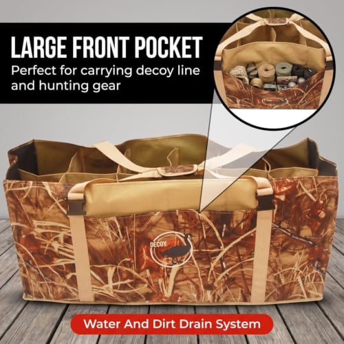 12 Slot Duck Decoy Bag with Water Drain System & Padded Shoulder Strap