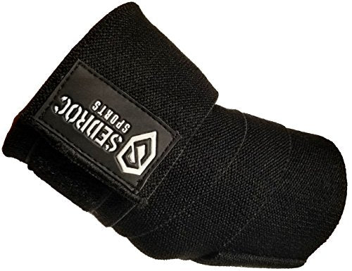 Black Weight Lifting Elbow Wraps - Support & Protection Pair