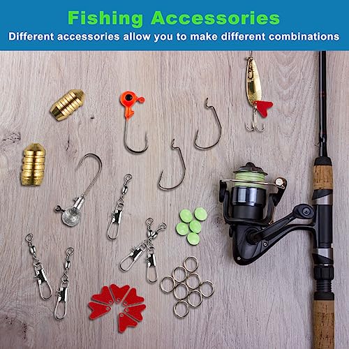 Fishing Lures Kit for Freshwater & Saltwater - 78 Pcs Tackle Box with Spoon & Worms - Variation 70