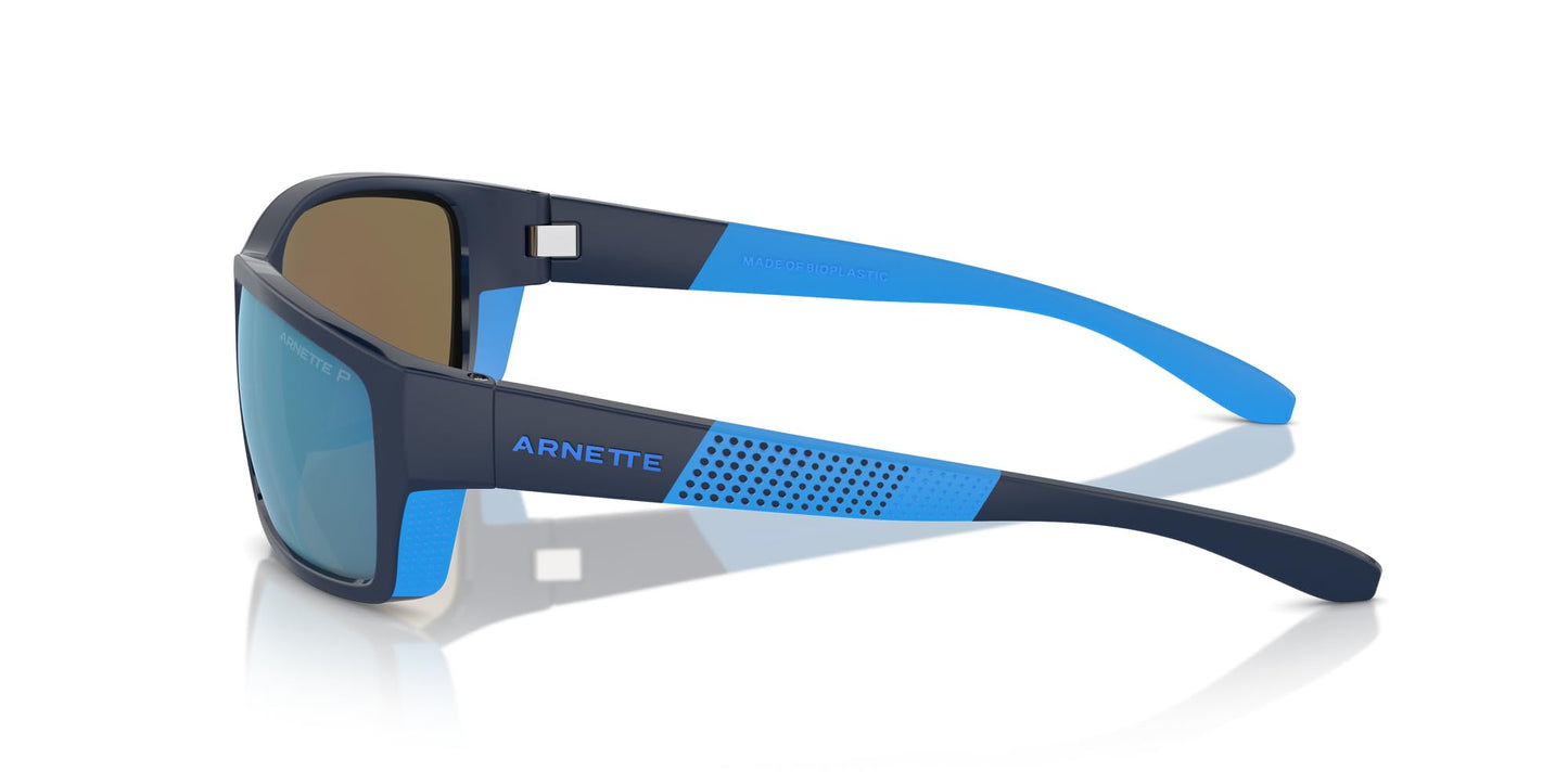 ARNETTE Man Sunglasses Dark Blue/lt Blue Matte/Shiny Frame, Dark Grey Mirror Water Polar Lenses, 61MM