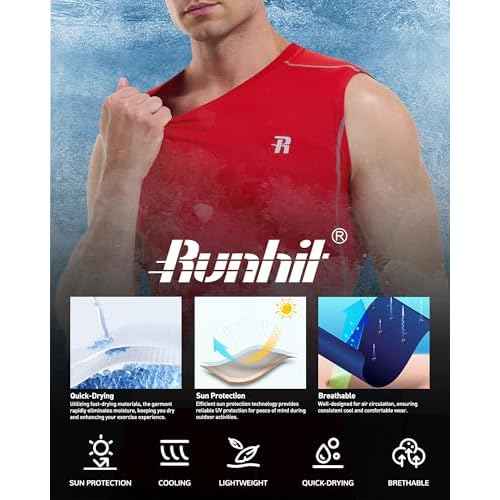 Runhit Sleeveless Compression Shirt Men Tank Top Athletic Muscle Shirts for Men