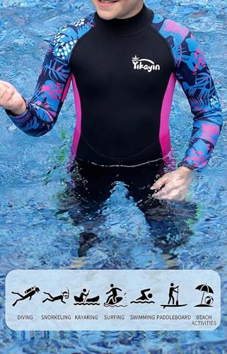 Kids Wetsuit 2.5mm Neoprene Wetsuit for Swimming Surfing - Purple, Size 10