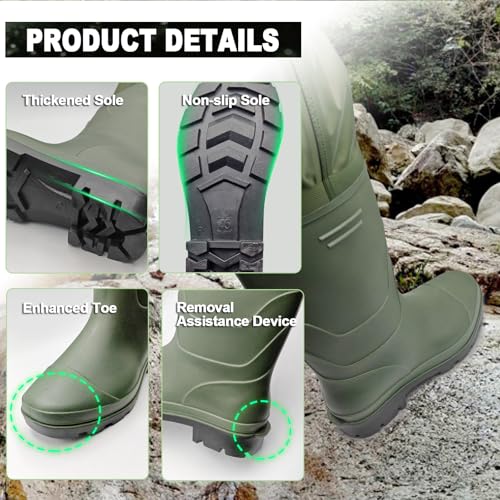 Waterproof Fishing & Hunting Waders with Boots - MOMODA M13/W15, Lightweight 2-Ply Nylon PVC Men Women