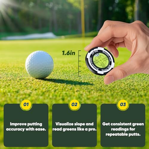 Golf Green Reading & Ball Marker Tool - Black & Green Version 1