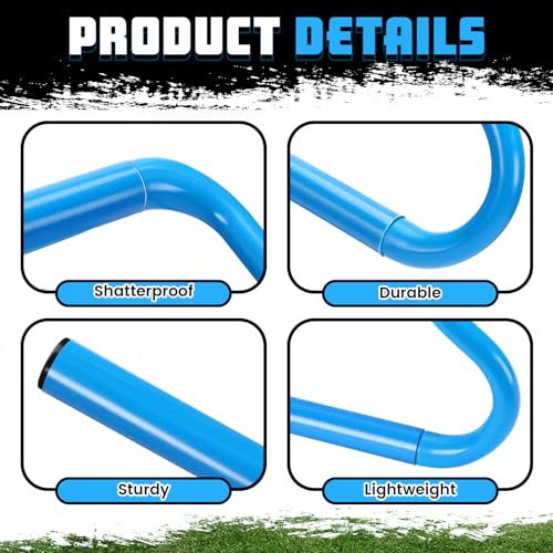 Blue 6-Inch Speed Agility Training Hurdles Set of 10 - Detachable, Durable PVC for Sports & Fitness