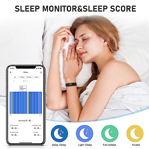 Moremore Black Fitness Tracker with Heart Rate, Blood Pressure & Sleep Monitoring