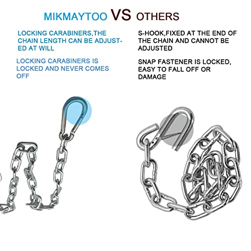 M5 22-Inch Trailer Safety Chain with Locking Carabiners - Grade 30, 1000lb Capacity
