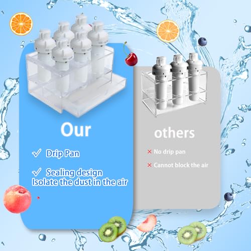 6 Holes Flavor Cartridge Holder For Cirkul,With Drip Tray, Sip Flavor Stable Cartridges Holder Compatible With Cirkul,Acrylic sips Stands