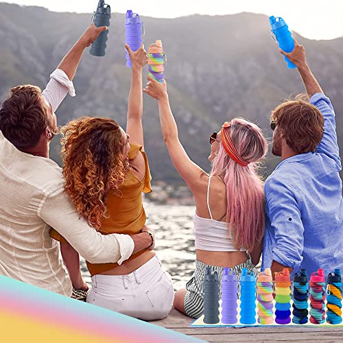 Colorful Collapsible Water Bottles 3 Pack 500ML BPA Free Silicone