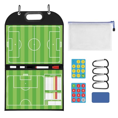 Soccer Coaching Board Kit - Foldable Magnetic Tactical Display with Carry Handle