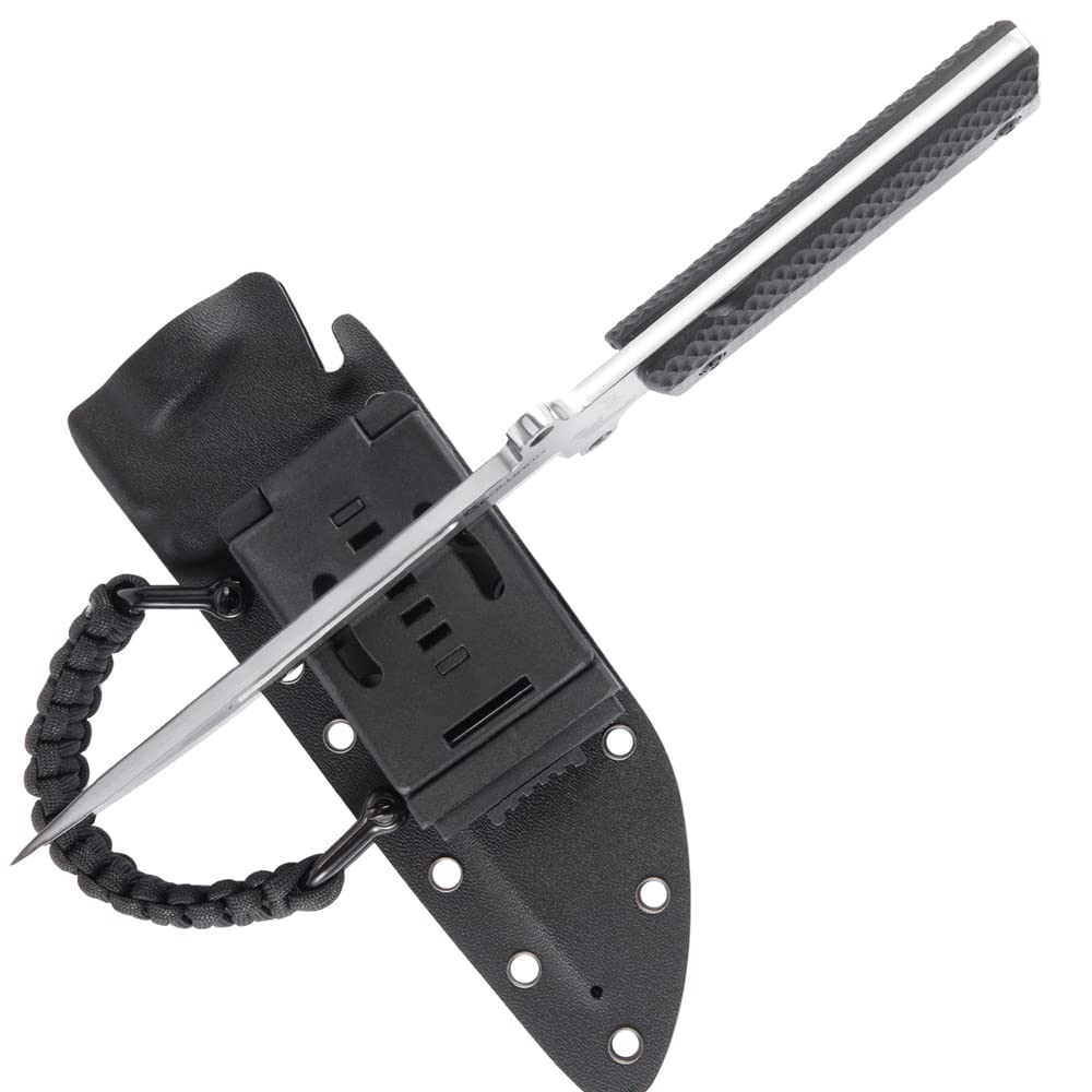 Cool Hand 10.5'' Fixed Blade Hunting Knives, Heavy Duty Survival Knife with Sheath, Drop Point 0.2" Thick 7Cr Steel Blade, Replaceable 1911 Carbon Fiber Grips Handle