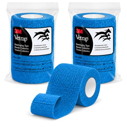 Self-Adherent Bandage Tape for Pets and First Aid - 4 Inch x 5 Yards, 3 Pack