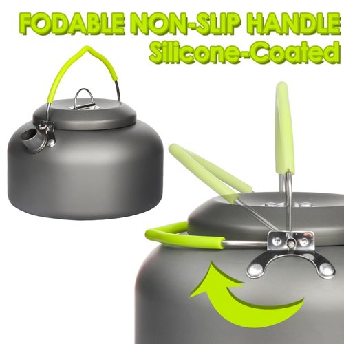 Gutsdoor Outdoor Camping Kettle for Boiling Water, 1.1L Aluminum Camping Tea Kettle, Portable Lightweight Teapot Coffee Pot for Camping Backpacking
