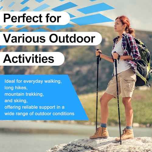 supregear Trekking Pole Tips, 8 Pcs Anti-Slip and Shock Absorbing Rubber Feets for Walking Stick, Fits Most Standard Hiking, Trekking, Walking Poles, 11 mm/0.43 inch Diameter