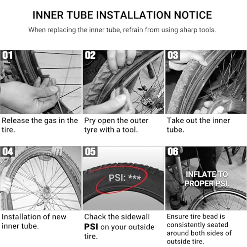 14-Inch Kids Bike Inner Tube 1.75-2.125 with Schrader Valve - 2 Pack, Standard & Levers