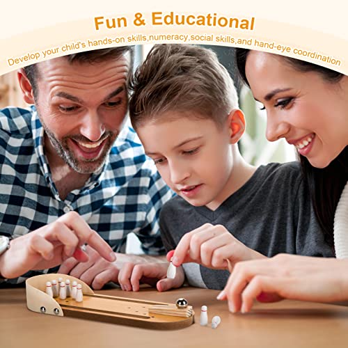 Mini Bowling Game Set for Kids & Adults - Desk Stress Reliever & Educational Toy