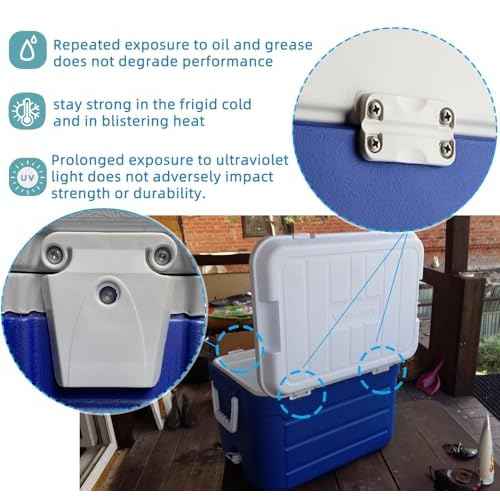 Cooler Hinge and Latch Replacement Kit for Igloo,Repair and Replace Cooler Components,4 Hinges and 2 latches