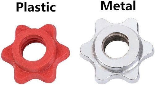 Red Dumbbell Hex Nut 25mm Barbell Bar Hexagon Nuts Spin-Lock Collars for 1 Inch Standard Barbells Bar Collar Screw, Weights and Accessories