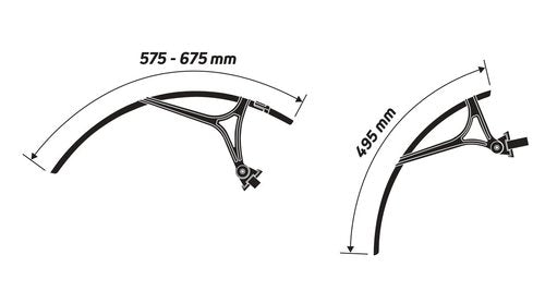 Zefal Shield G50 Gravel & Road Bike Mudguard Set – Fits 650B/700C/28” Wheels, Max Tire Width 48mm – Adjustable MD-Strap Mount, Soft Frame Protection, Includes Flap Extensions – 407g