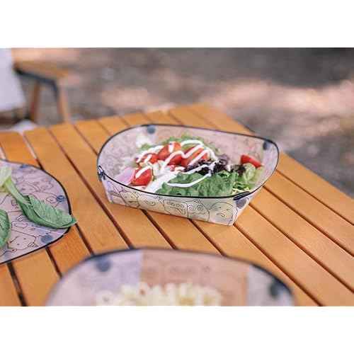 Portable Scouting & Camping Tableware Set of 6 Pieces, Folding Plate, Bowl, Water Cup, Easy-Clean, Ultra-Light, Heat-Resistant,Collapsible, Food-Grade Material, for Outdoor Picnics