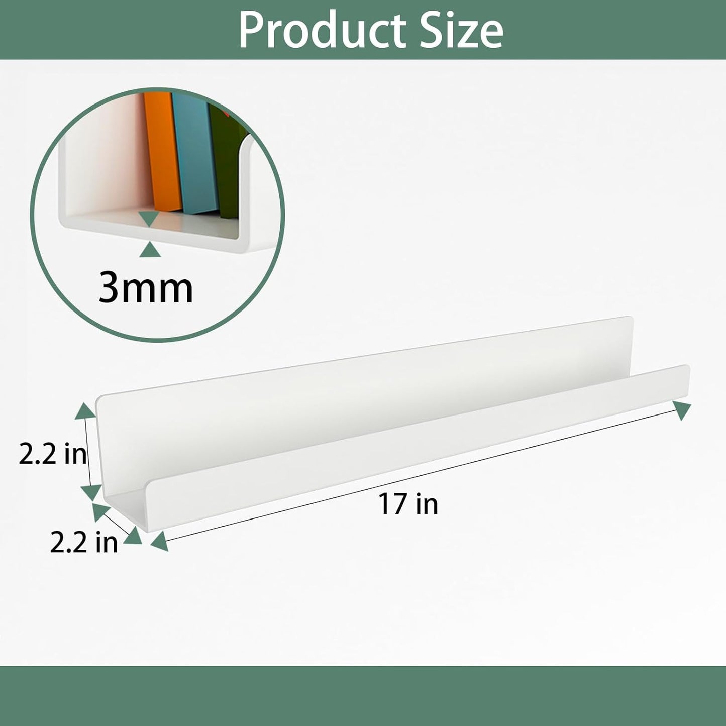 Opps Magnetic Book Shelf for Whiteboard: Acrylic Book Display Shelf with Strong Adsorption Capacity, 2 Pack Magnetic Book Holder for Refrigerator Classroom Office Teacher Kids (Clear)