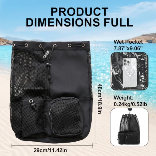 Mesh Swim Bag with Wet-Dry Separation for Pool and Beach