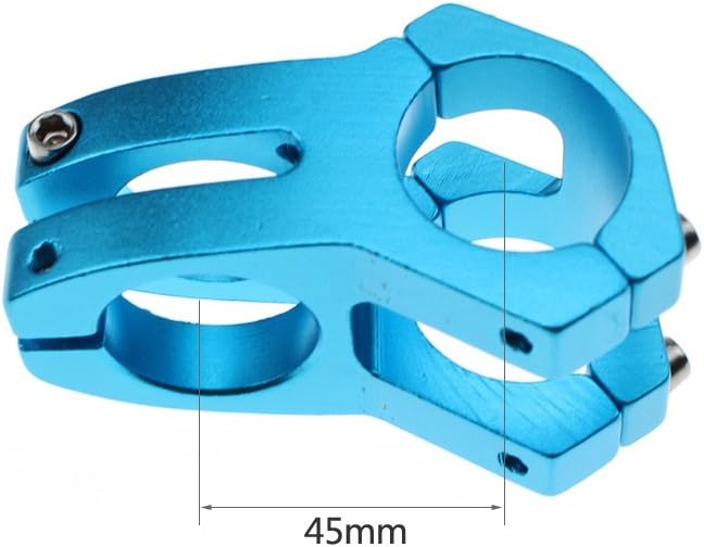 31.8 Stem 45mm Bike Stem Wake Mountain Bike Stem Short Handlebar Stem for Most Bicycle, Road Bike, MTB, BMX, Fixie Gear, Cycling (Aluminum Alloy, Black Blue Gold Red)